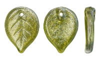 Leaves 18/13mm (loose): Space Color - Deep Green/Lt Topaz