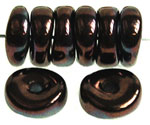 Donut Beads 7/15mm (loose) : Luster - Metallic Amethyst Jet