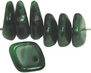 Unique Rhombus 5/14mm (loose) : Green w/Black