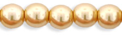 Round Beads 4mm (loose) : Pearl - Gold