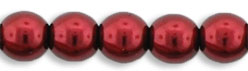 Round Beads 4mm (loose) : Pearl - Burgundy
