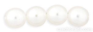 Round Beads 6mm (loose) : Pearl - Snow