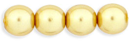Round Beads 6mm (loose) : Pearl - Gold
