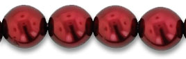 Round Beads 6mm (loose) : Pearl - Burgundy