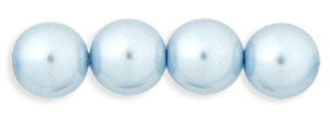 Round Beads 6mm (loose) : Pearl - Baby Blue