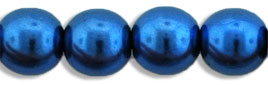 Round Beads 6mm (loose) : Pearl - Royal Blue