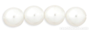 Round Beads 8mm (loose) : Pearl - Snow