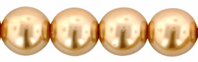 Round Beads 8mm (loose) : Pearl - Gold
