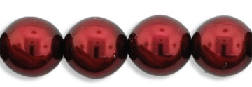 Round Beads 8mm (loose) : Pearl - Burgundy