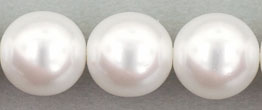 Round Beads 10mm (loose) : Pearl - Snow