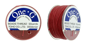 TOHO One-G Thread 50 Yard Spool : Red