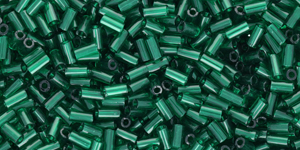 TOHO Bugle #1 (3mm) : Transparent Green Emerald