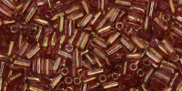 TOHO - Bugle #1 (3mm) : HYBRID Luster - Transparent Topaz/Pink