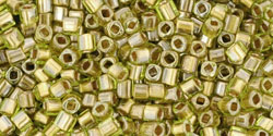 TOHO - Cube 1.5mm : Gold-Lined Peridot