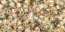 TOHO - Cube 1.5mm : Gold-Lined Rainbow Crystal