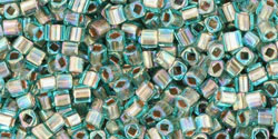 TOHO - Cube 1.5mm : Gold-Lined Rainbow Aqua