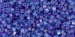 TOHO Cube 2mm : Inside-Color Aqua/Purple-Lined