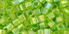 TOHO - Cube 3mm : Transparent-Rainbow Lime Green