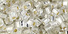 TOHO - Cube 3mm : Silver-Lined Crystal