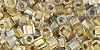 TOHO - Cube 3mm : Inside-Color Crystal/Gold-Lined