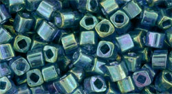 TOHO - Cube 3mm : Gold-Lustered Lt Tanzanite