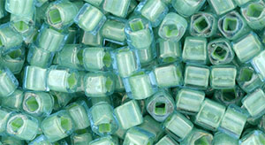 TOHO - Cube 3mm : Inside-Color Aqua/Lt Jonquil-Lined