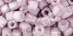 TOHO - Cube 4mm : Marbled Opaque White/Pink