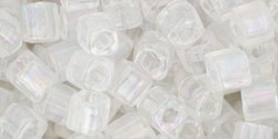 TOHO - Cube 4mm : Transparent-Rainbow Crystal