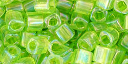 TOHO - Cube 4mm : Transparent-Rainbow Lime Green