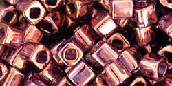 TOHO - Cube 4mm : Gold-Lustered Amethyst