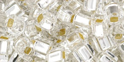 TOHO - Cube 4mm : Silver-Lined Crystal