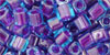 TOHO - Cube 4mm : Inside-Color Aqua/Purple-Lined
