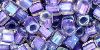 TOHO - Cube 4mm : Inside-Color Rainbow Crystal/Metallic Purple-Lined