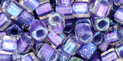 TOHO - Cube 4mm : Inside-Color Rainbow Crystal/Metallic Purple-Lined