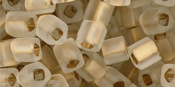 TOHO - Cube 4mm : Gold-Lined Frosted Crystal