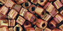 TOHO - Cube 4mm : HYBRID Luster - Opaque Rose/Gold Topaz