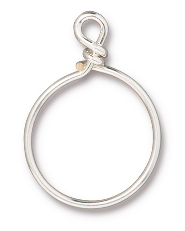 TierraCast : Brass Wire Hoop - 20 mm ID, 17 Gauge, Silver-Plated