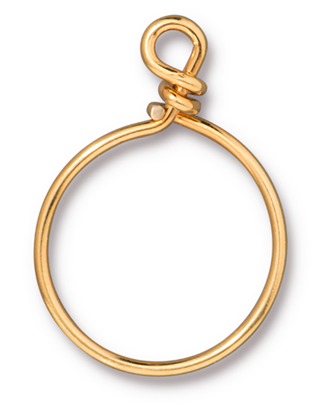 TierraCast : Brass Wire Hoop - 20 mm ID, 17 Gauge, Gold-Plated