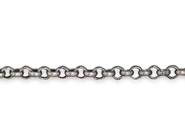 TierraCast : Chain - Brass Rolo, 3.65mm 25 ft, Antique Silver