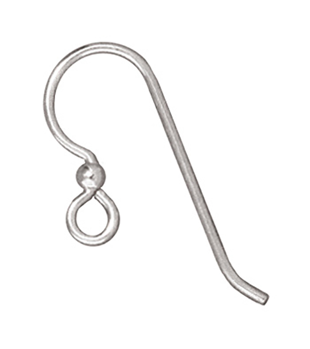 TierraCast : Earwire - 2 mm Bead, Sterling Silver