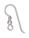 TierraCast : Earwire - 3 mm Bead & Coil, Sterling Silver