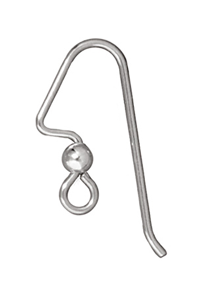 TierraCast : Earwire - Angular 3 mm Bead, Sterling Silver