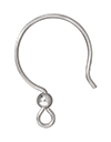 TierraCast : Earwire - Hoop 3 mm Bead, Sterling Silver