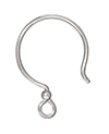 TierraCast : Earwire - Hoop 2 mm Bead, Sterling Silver