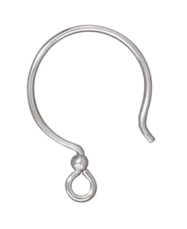 TierraCast : Earwire - Hoop 2 mm Bead, Sterling Silver