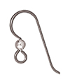 TierraCast : Earwire - French Hook, 20g, 3mm SS Bead, Niobium Grey