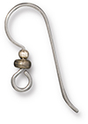 TierraCast : Earwire - French Hook, 20g, 2mm GF Bead & 3mm Brass Oxide Heishi, Niobium Grey