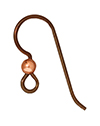 TierraCast : Earwire - 3 mm Copper Bead, Niobium Copper