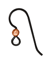 TierraCast : Earwire - 3 mm Copper Bead, Niobium Black