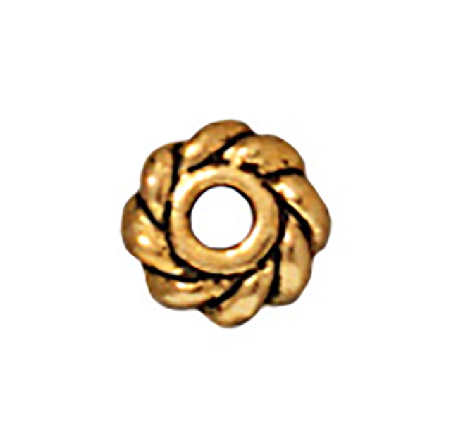 TierraCast : Heishi - 4 mm Twist, Antique Gold